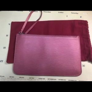 Louis Vuitton Pink Epi Leather Neverfull Pochette